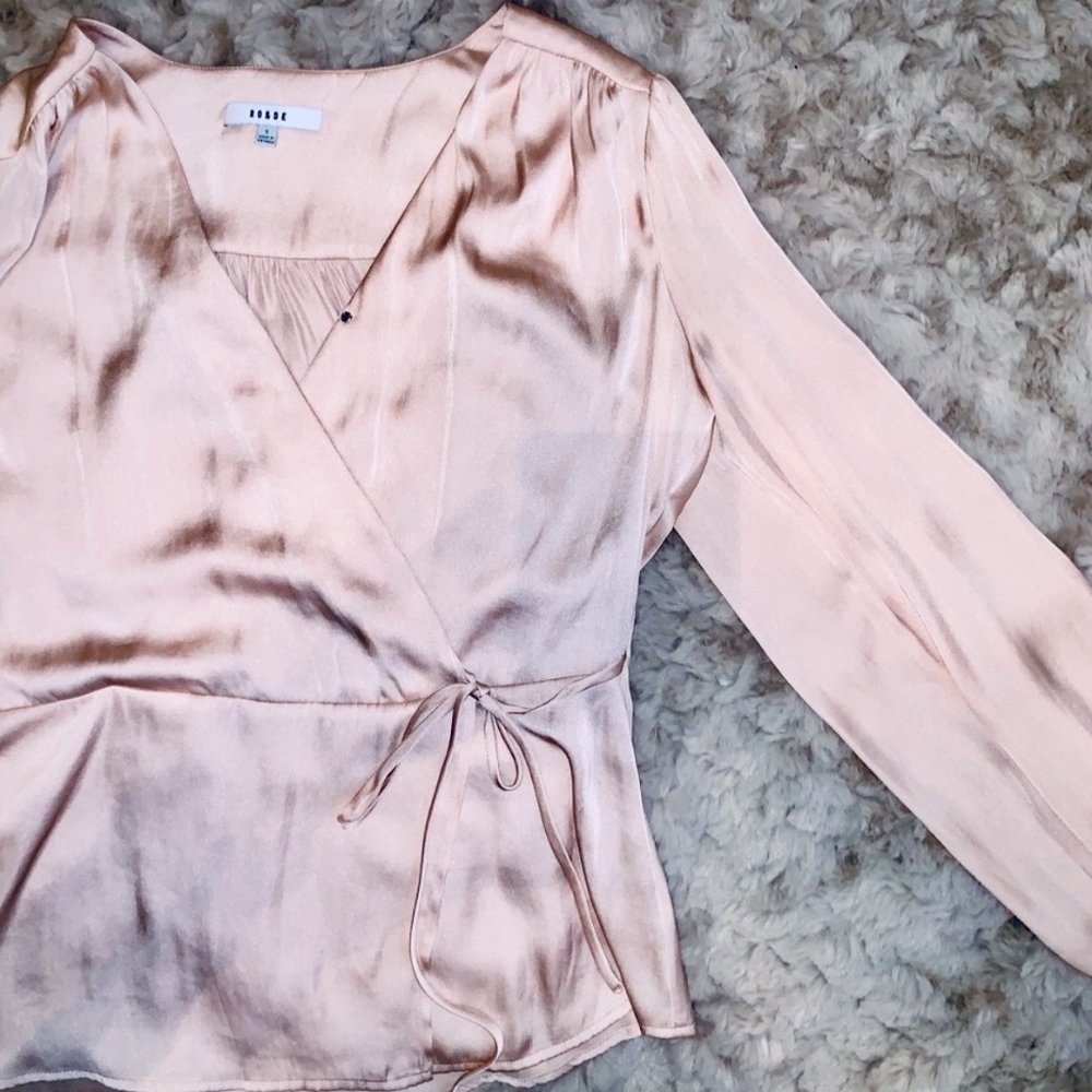 silk wrap blouse- size small from Bo + De